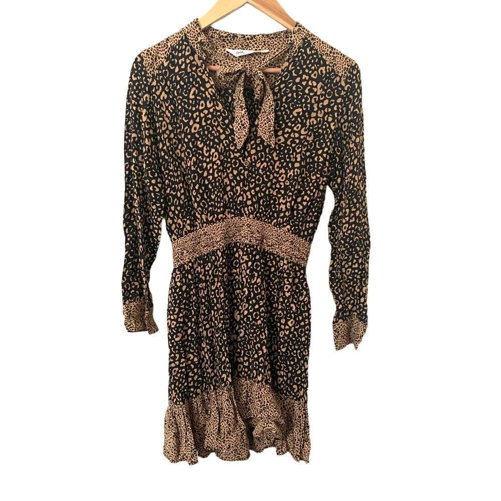 ZARA Leopard Print Mini‎ Dress Sz Sm